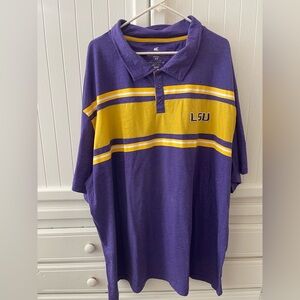 Men’s 4X Big & Tall Colosseum Brand Purple and Yellow LSU Polo Good Condition